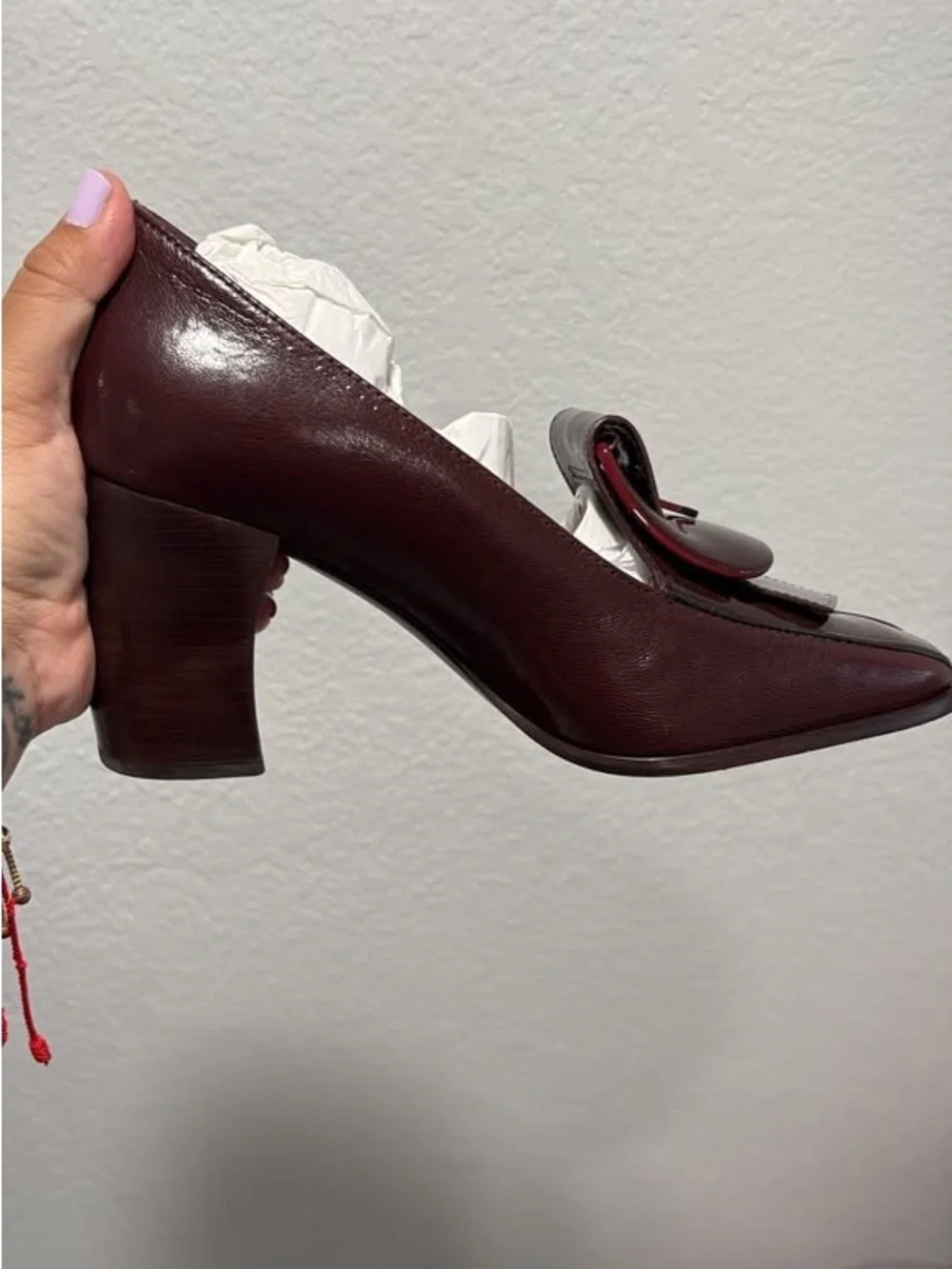 Women’s Burgundy Leather Slip-On Loafer